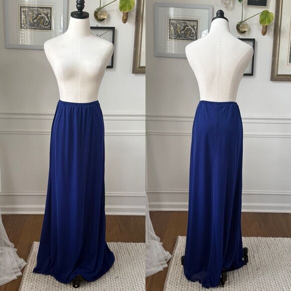 Xscape Royal Blue Formal Straight Maxi Skirt Stretchy 6 - Picture 2 of 6